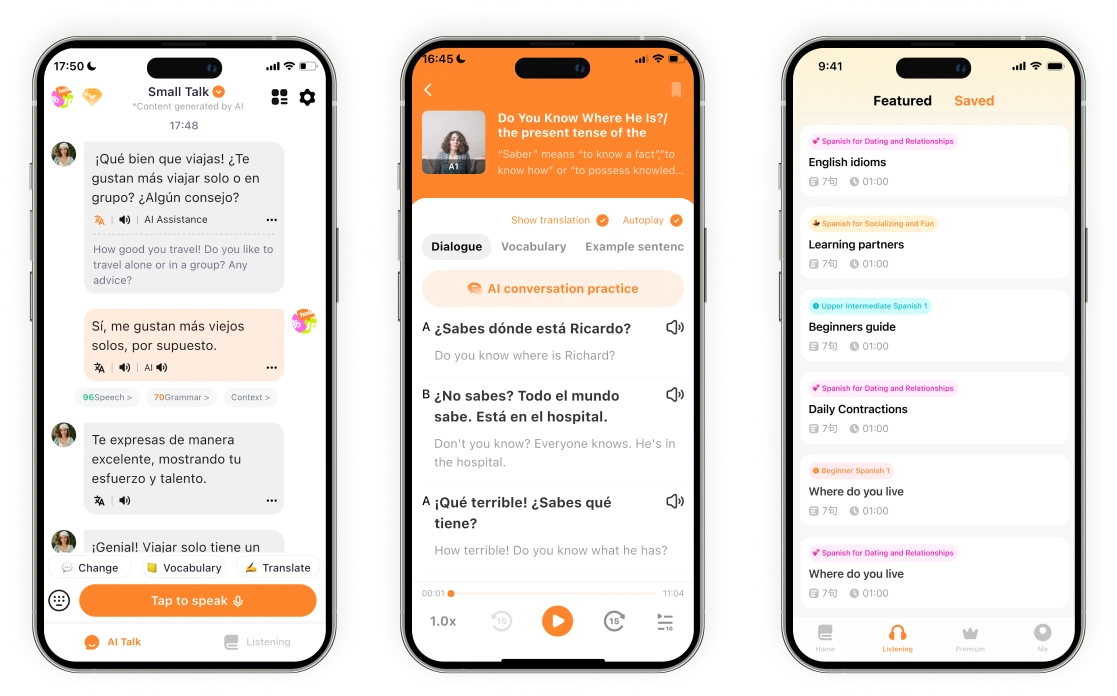 Spanish Ai app screenshots